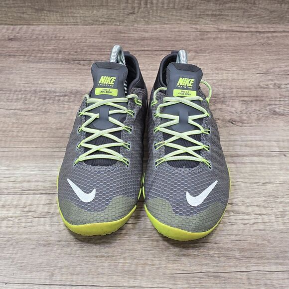 Nike Free 1.0 Cross Bionic Women's Size 9 Grey Neon Green Shoes (641530-200) - Picture 2 of 9